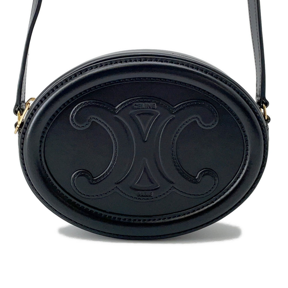 Oval Purse Cuir Triomphe Shoulder Bag I Leather Black