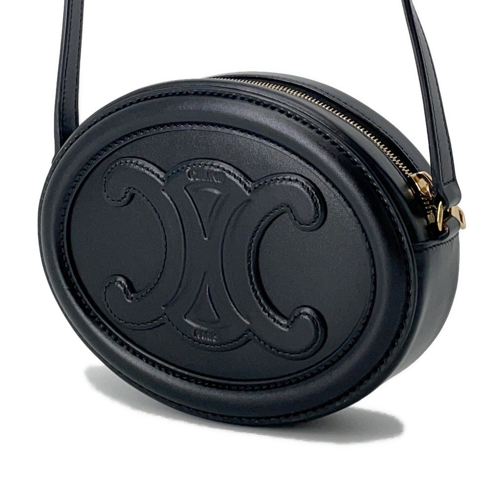 Oval Purse Cuir Triomphe Shoulder Bag I Leather Black