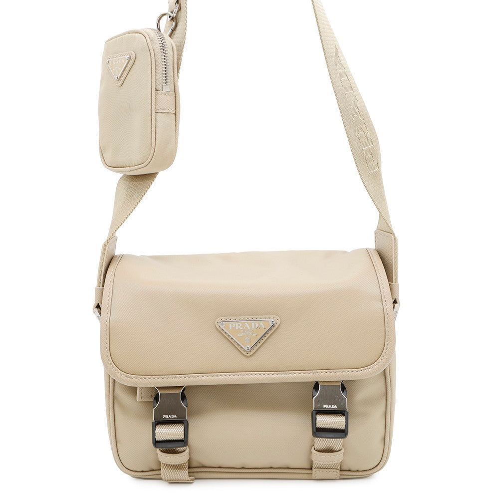 Prada Shoulder Bag ?Re- xSaffiano Beige2VD034 Leather Nylon