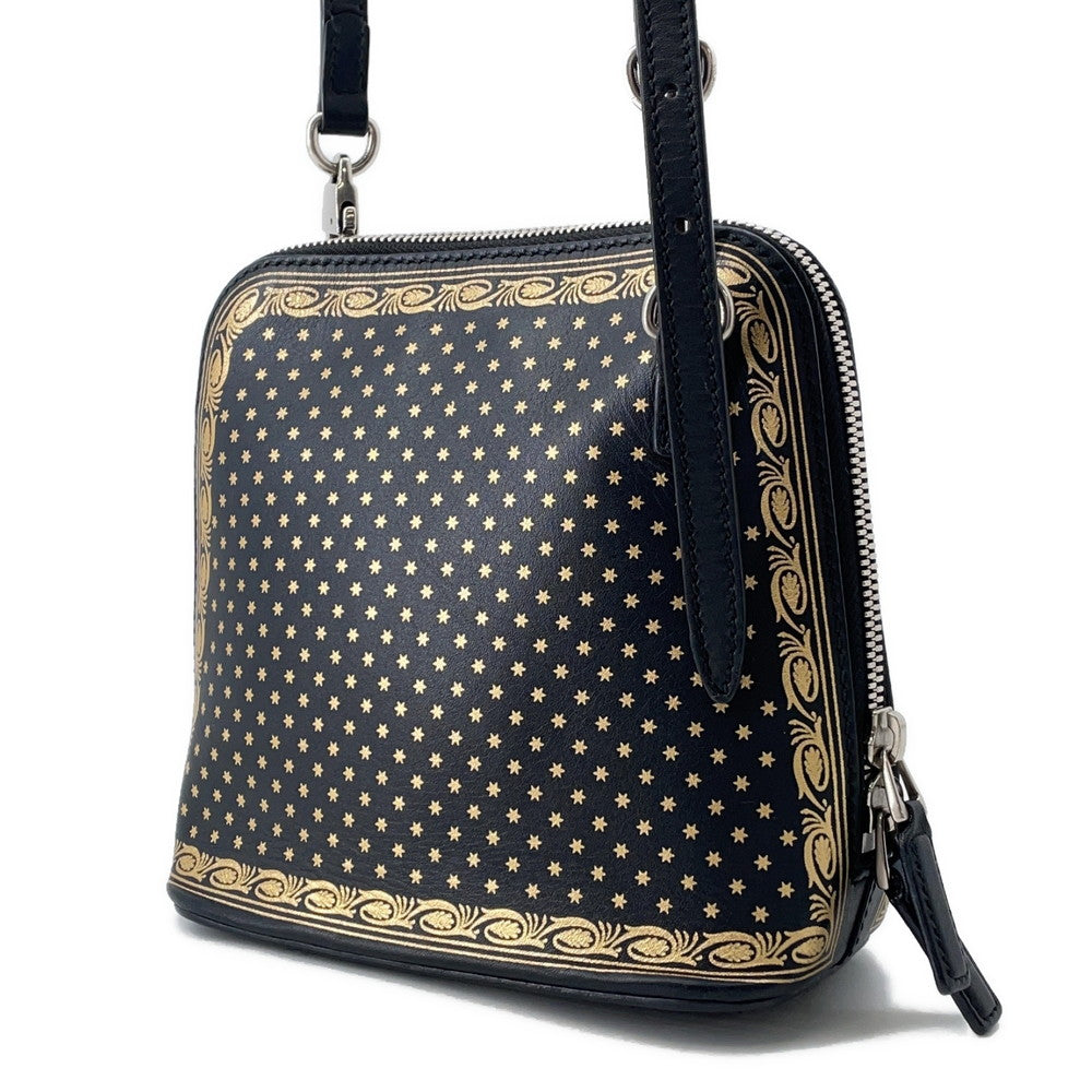 Gucci GUCCY Print SEGA Collaboration Leather Black Mini Shoulder Bag