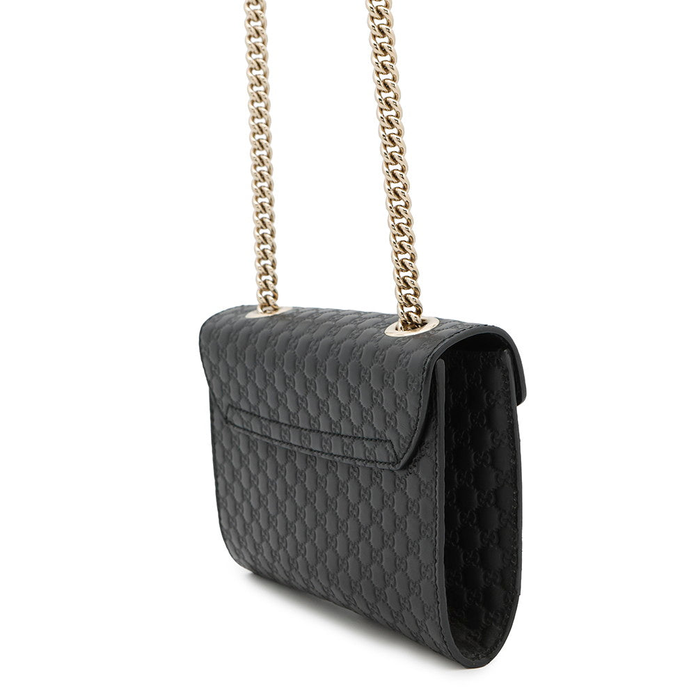 Gucci Emily Microssima Chainshoulder Bag Black449636 Leather