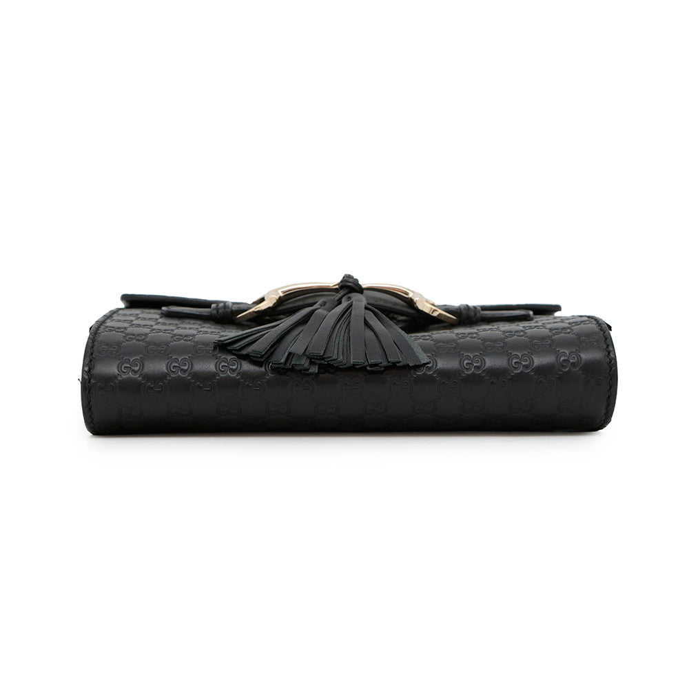 Gucci Emily Microssima Chainshoulder Bag Black449636 Leather