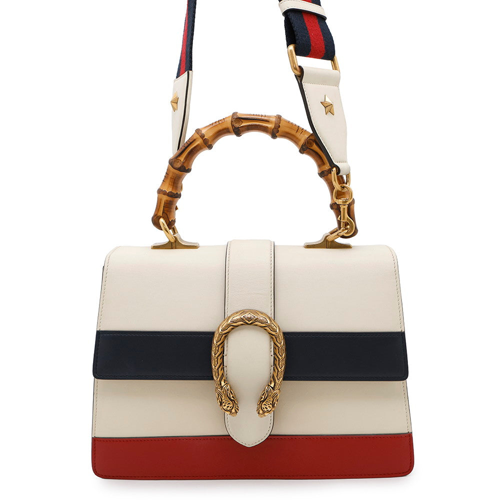 Gucci Dionysus 2-Way Ivory Red448075 Bamboo Leather Green Handbag