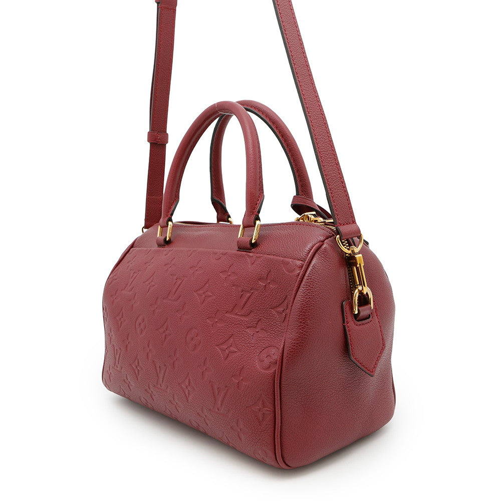 Louis Vuitton Speedy Bandouliere scarletM44145 Monogram Leather Empreinte Handbag