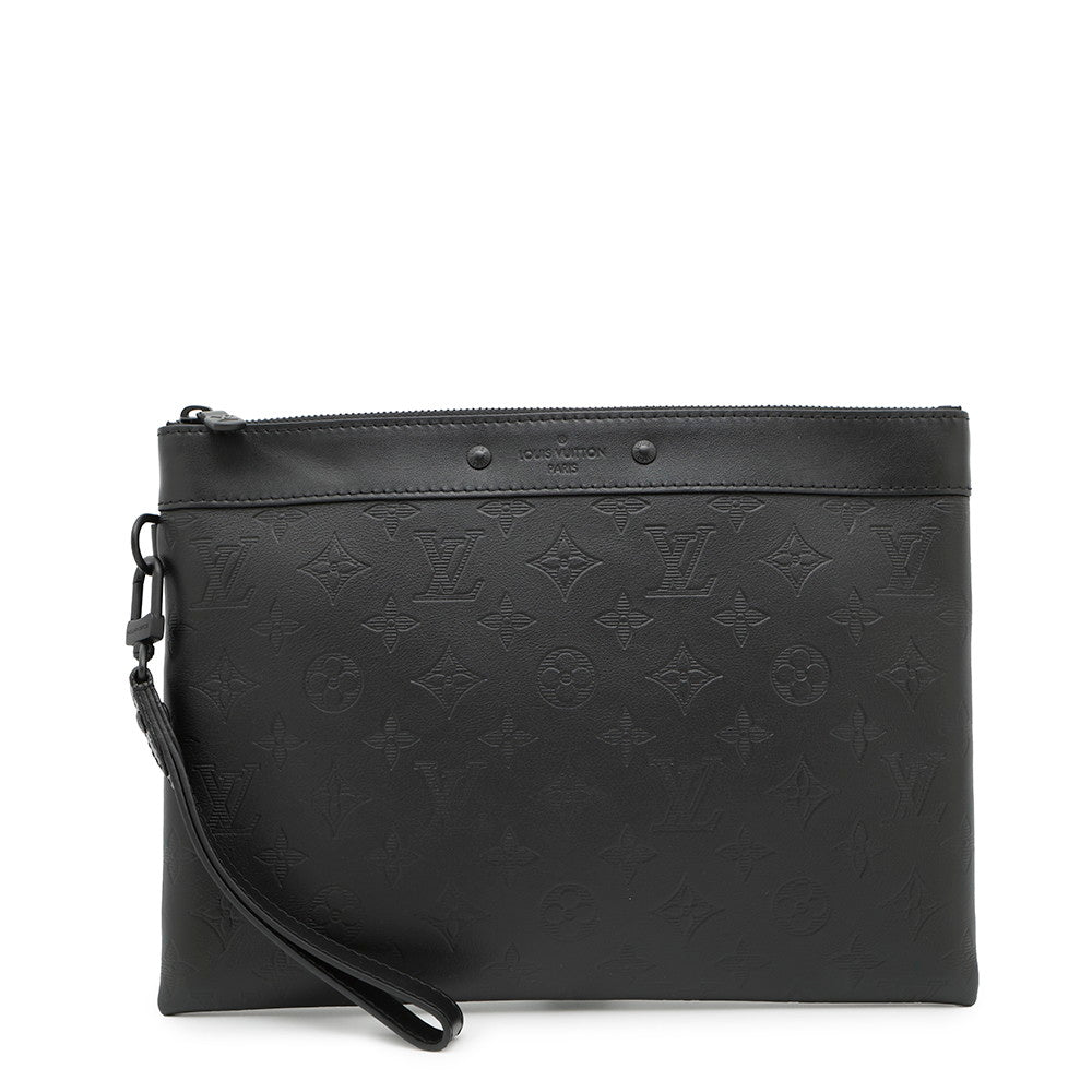 Louis Vuitton Pochette to Go NoirM81570 Shadow Monogram Clutch Bag