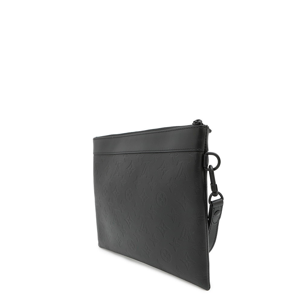 Louis Vuitton Pochette to Go NoirM81570 Shadow Monogram Clutch Bag