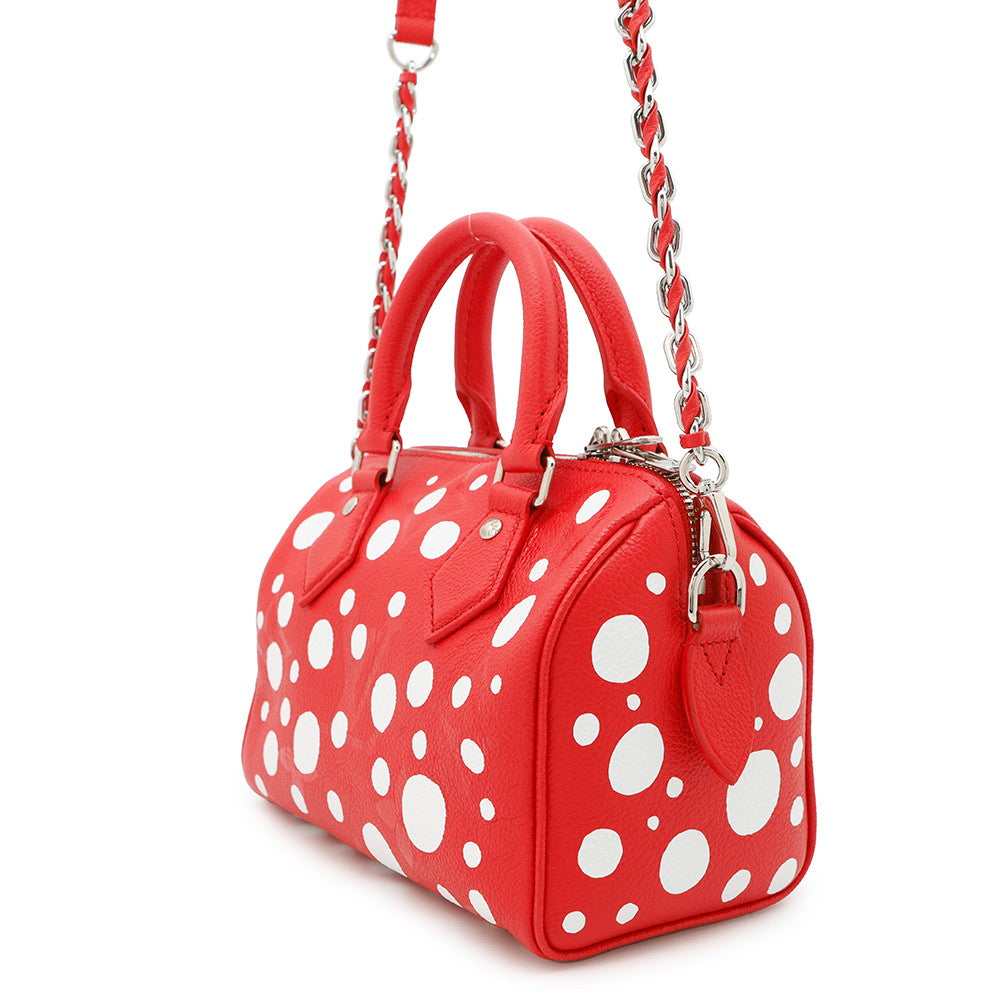 Louis Vuitton × YK Speedy Bandouliere Rouge Monogram Leather Handbag
