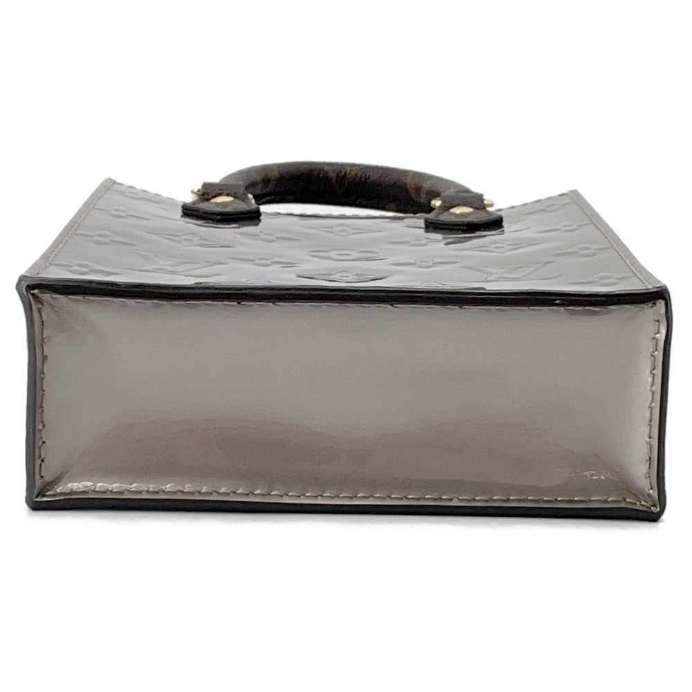Louis Vuitton Petit Sac Plat rnis Monogram Vernis Leather Grey Handbag