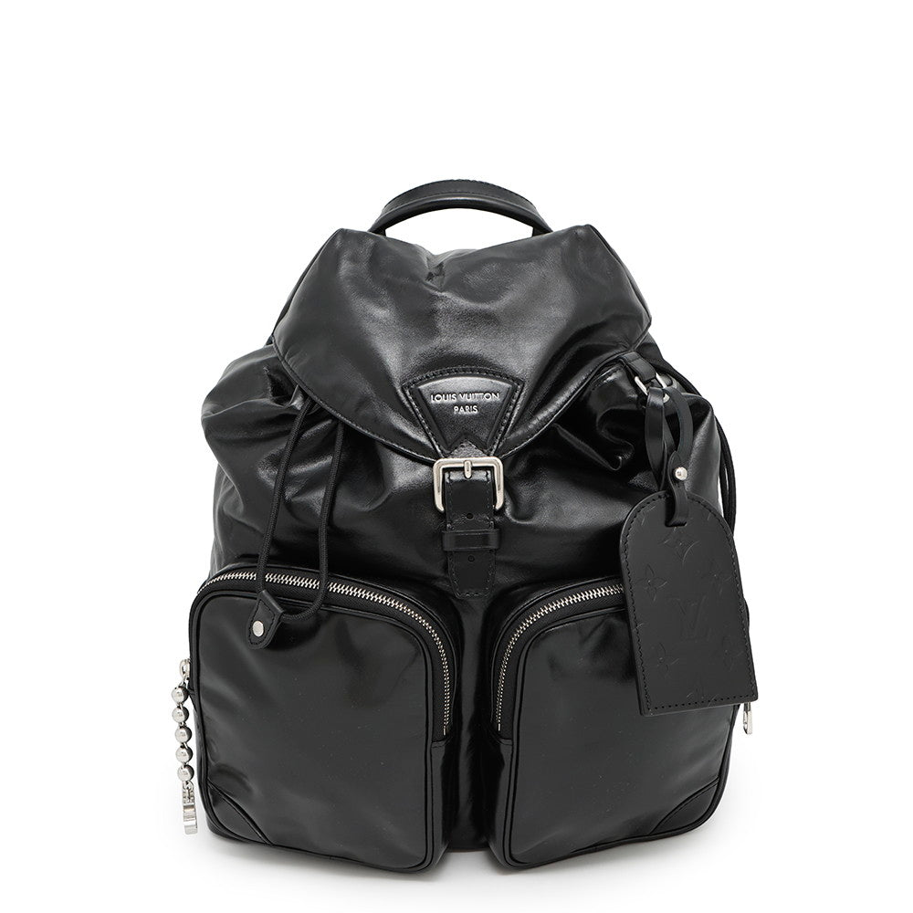 Louis Vuitton Montsouris Cargo Backpack BlackM13983 Nightgown Leather Calf