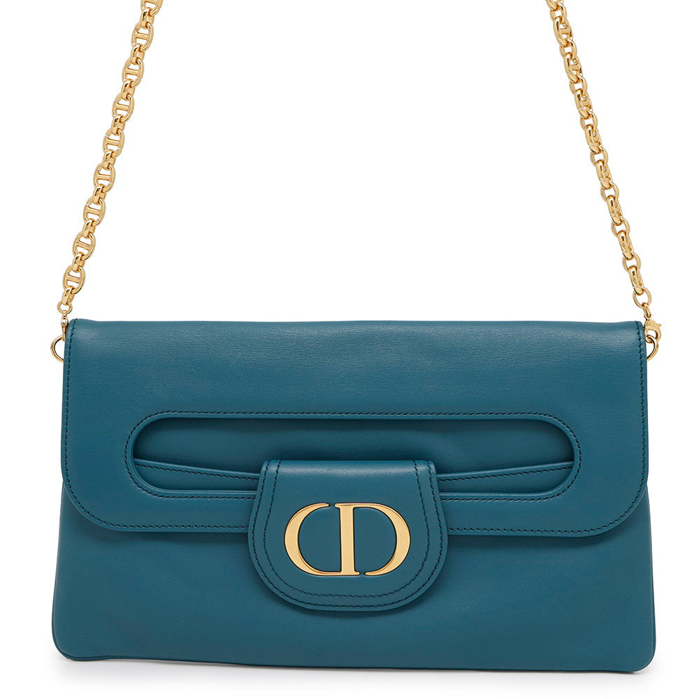 Dior Shoulder Bag ?Karo ChainShoulder Clutch Bag BlueM8641U Leather