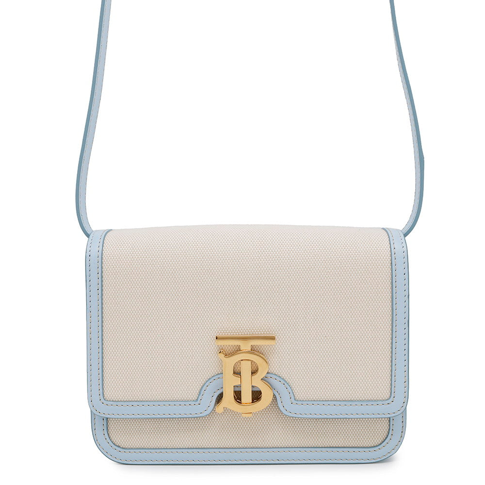 Burberry Tb Shoulder Bag Light Leather Canvas Beige