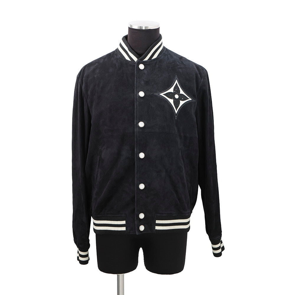 Louis Vuitton Embellished Bomber Jacket one Leather Calf Lambskin Apparel