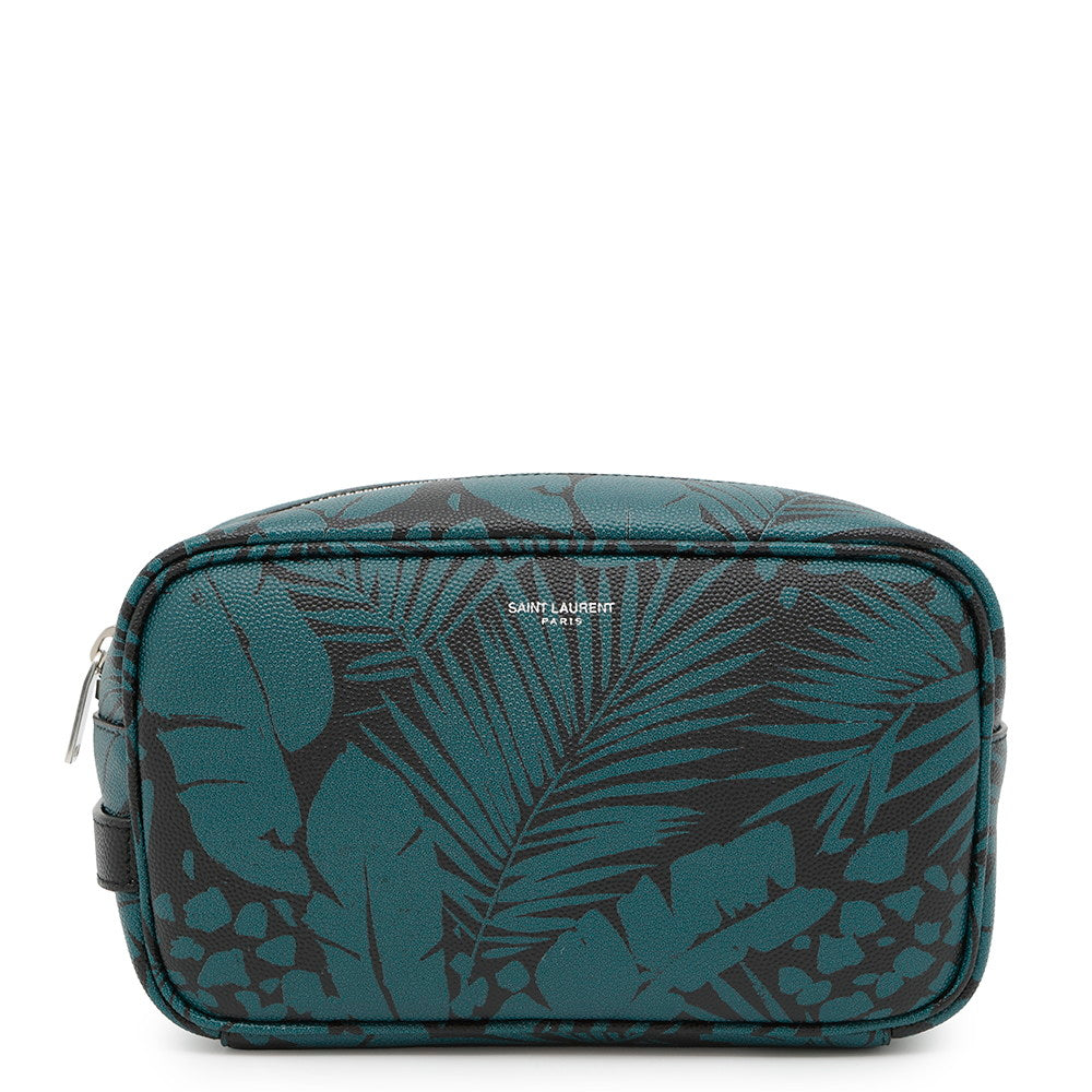Saint Paris Botanical Pattern Clutch Bag Green650125 Leather Black