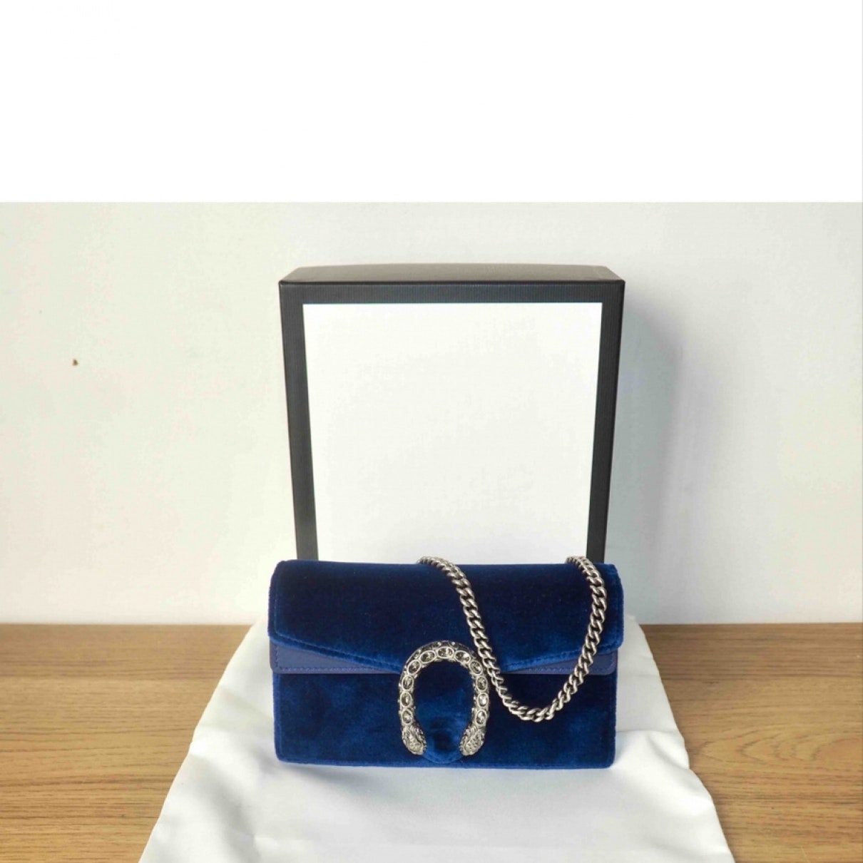 Gucci dionysus blue velvet handbag