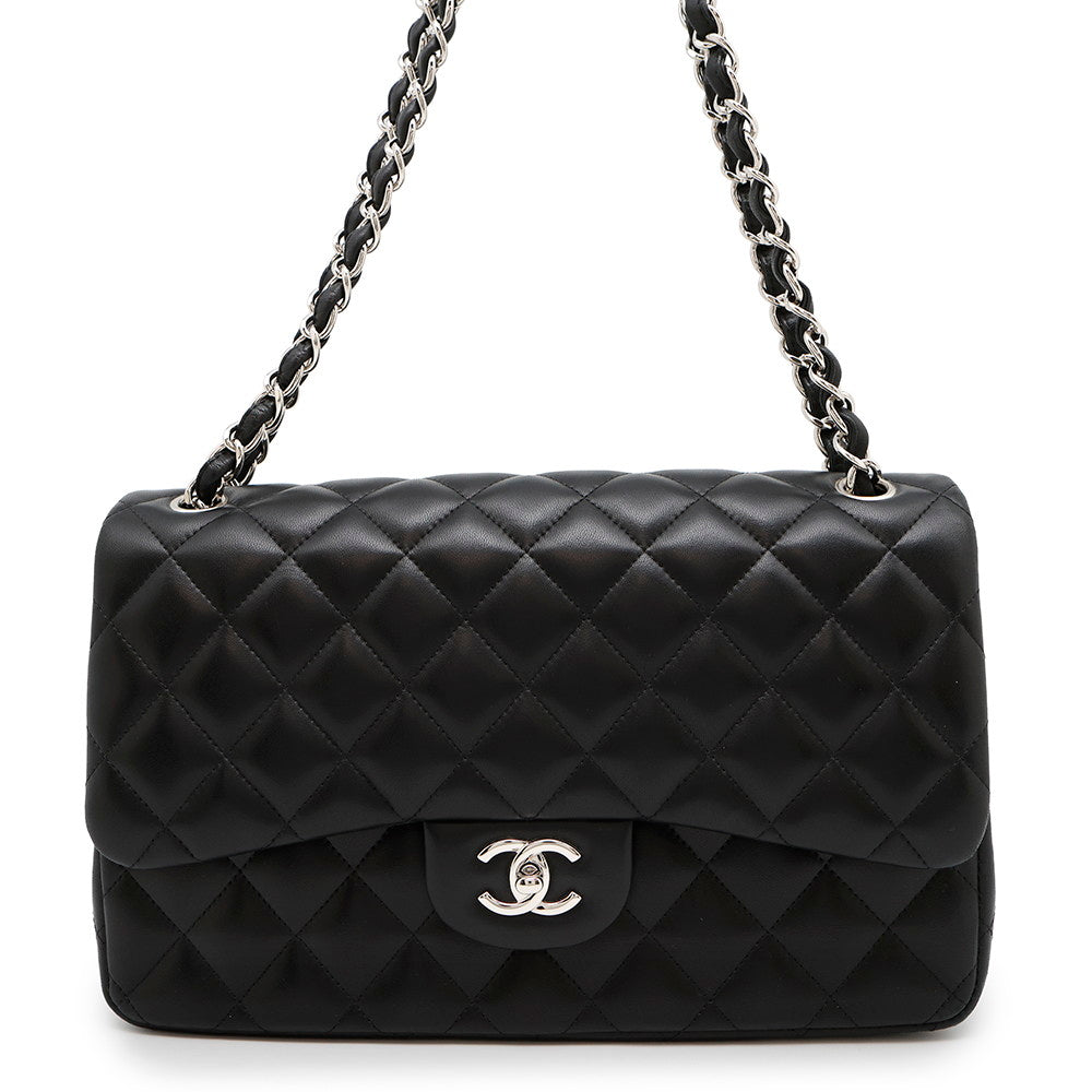 Chanel Matelasse W Flap ChainShoulder BlackA58600 Lambskin Shoulder Bag