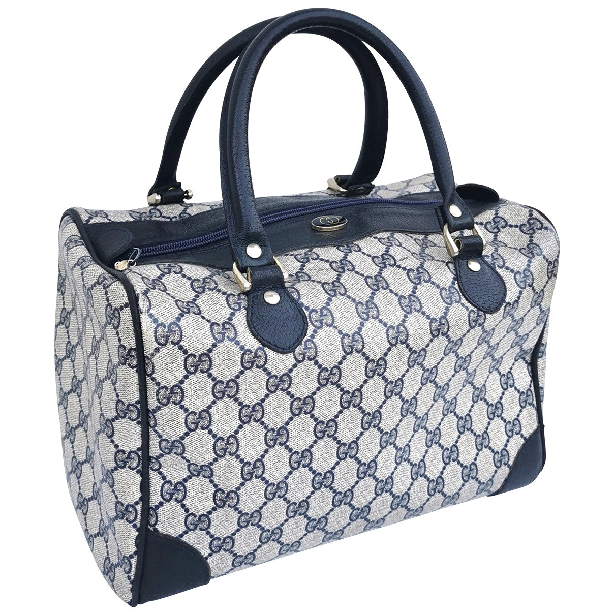 Gucci boston blue cloth handbag