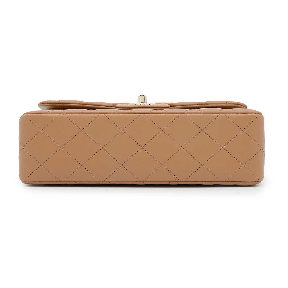 Chanel Matelasse W Flap ChainShoulder BeigeA01113 Lambskin Shoulder Bag