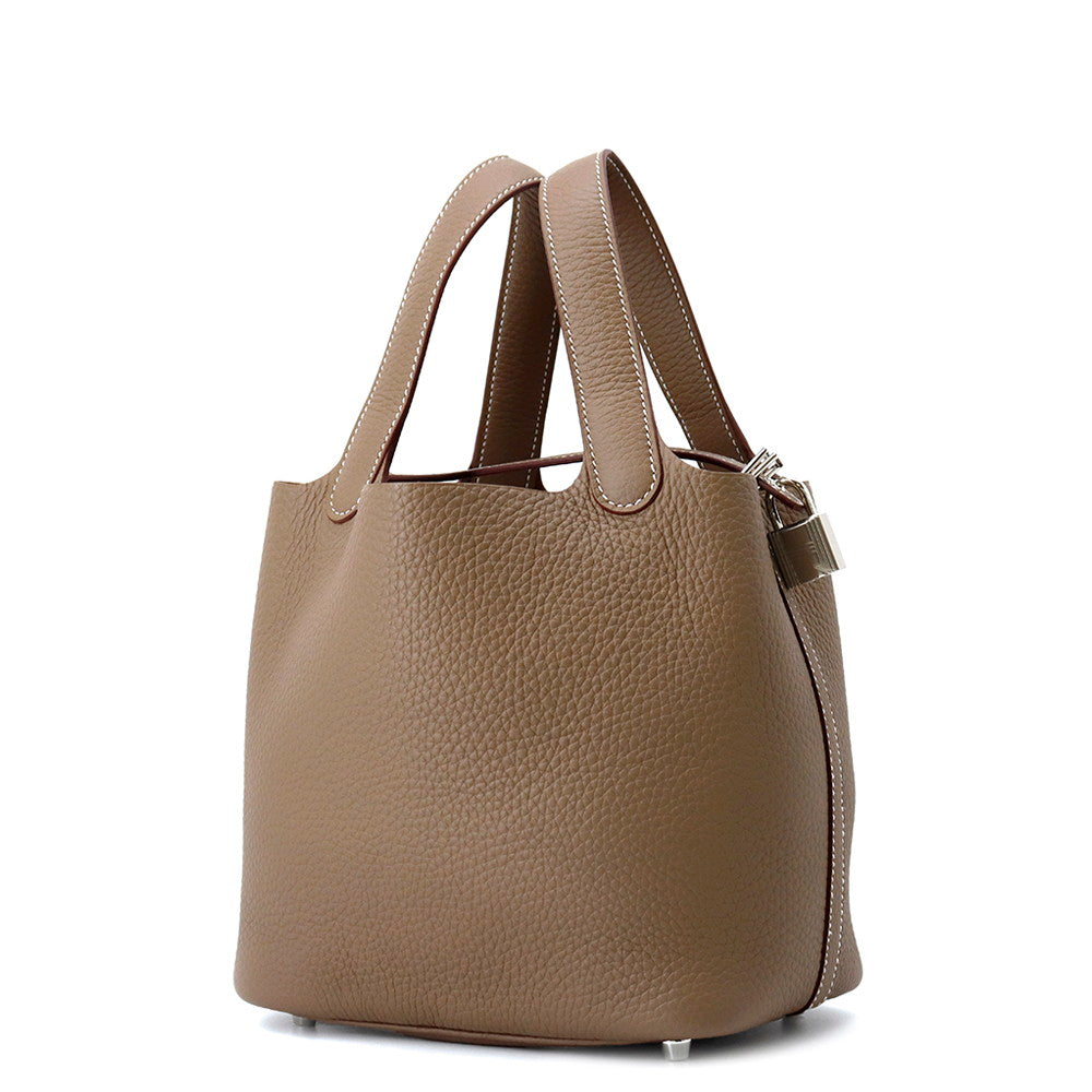 Picotin Lock Etoupe Taurillon Clemence Size Pm Travel Bag