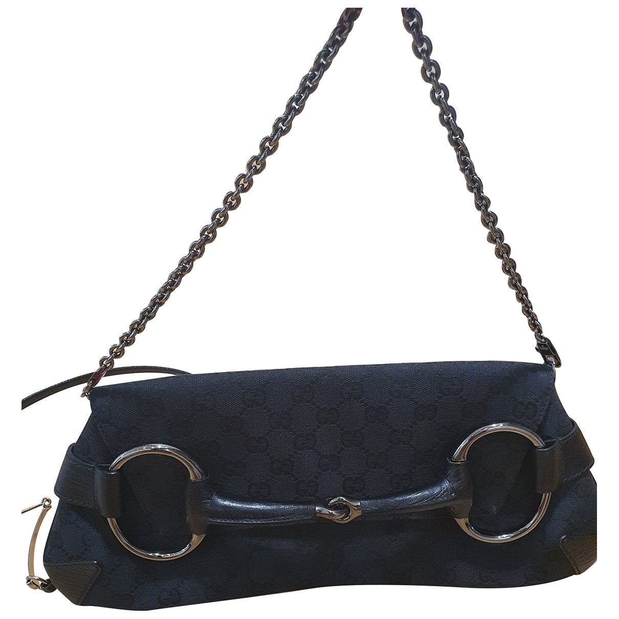 Gucci black cloth clutch bag