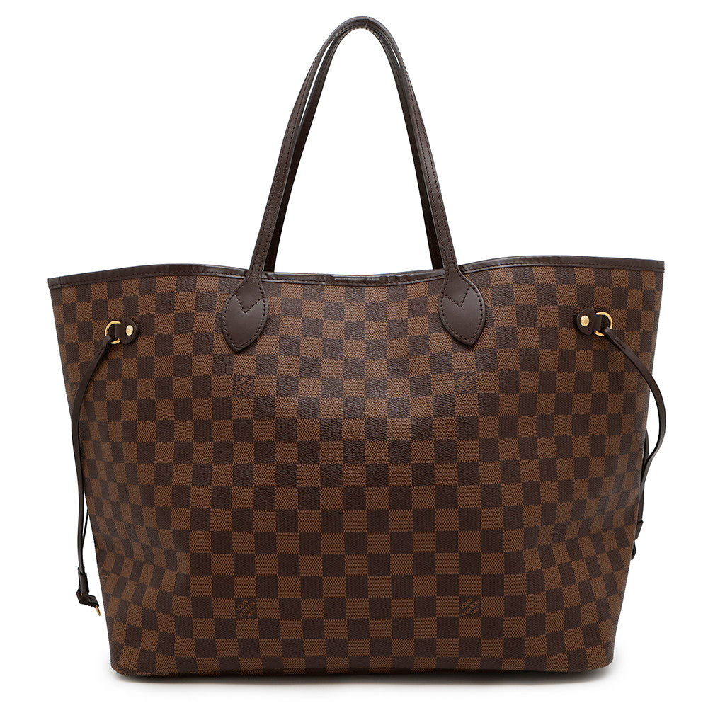Louis Vuitton Neverfull RedN41357 Ebene Damier Canvas Tote Bag