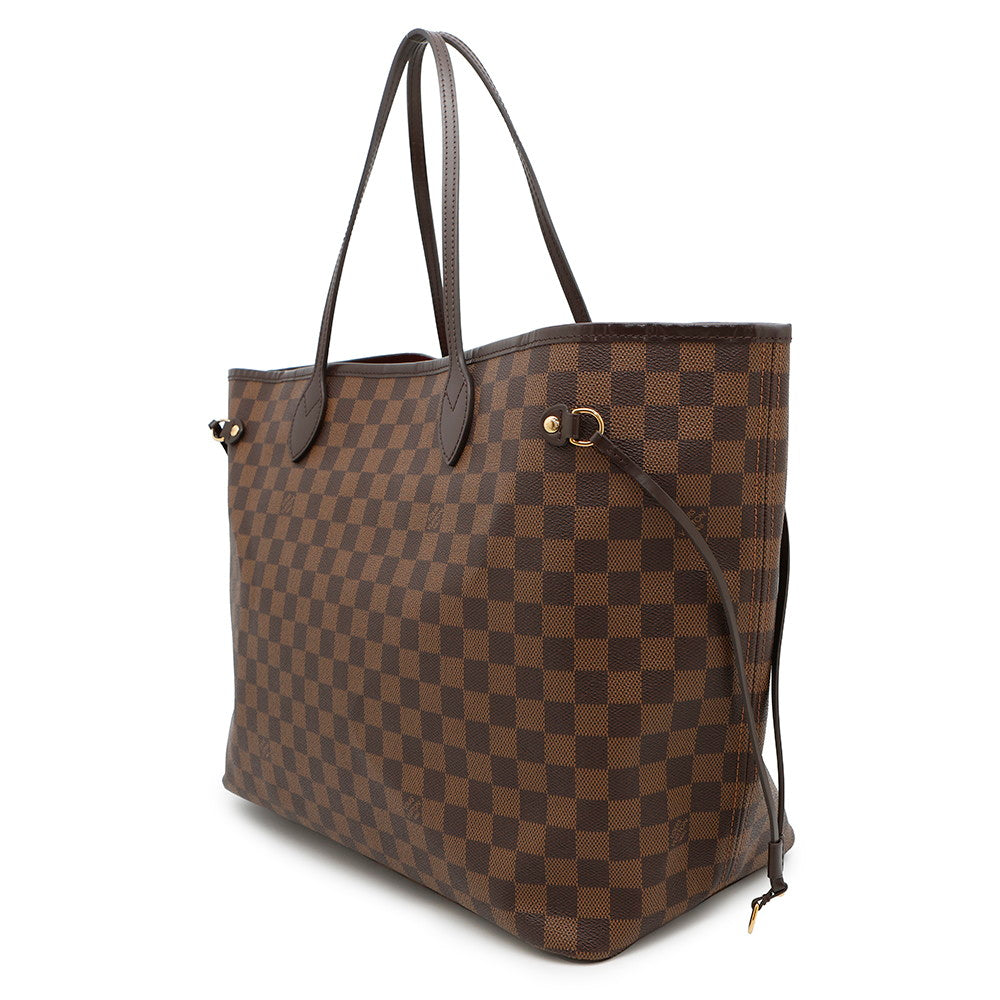 Louis Vuitton Neverfull RedN41357 Ebene Damier Canvas Tote Bag