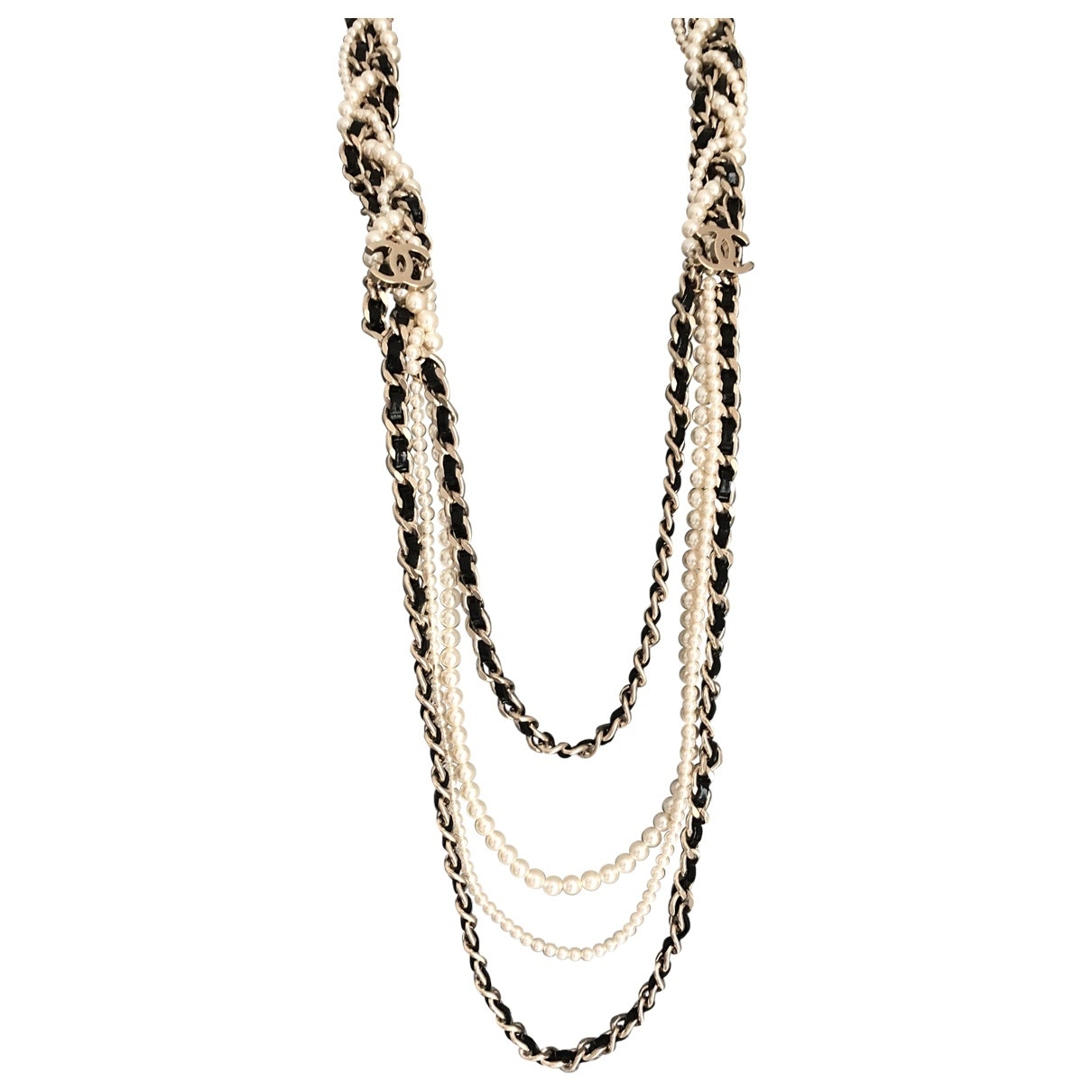 Chanel CC Gold Metal Long Necklaces