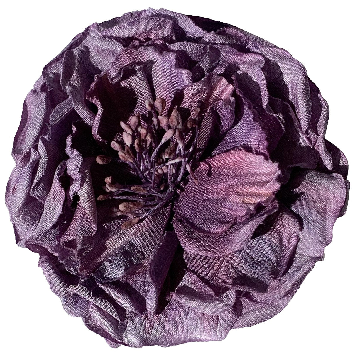 Gucci purple silk pins & brooches