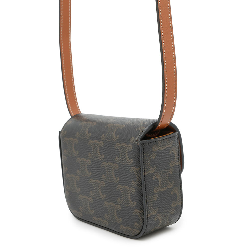 Triomphe Claude Shoulder Bag I Dqb Pvc Leather Tan