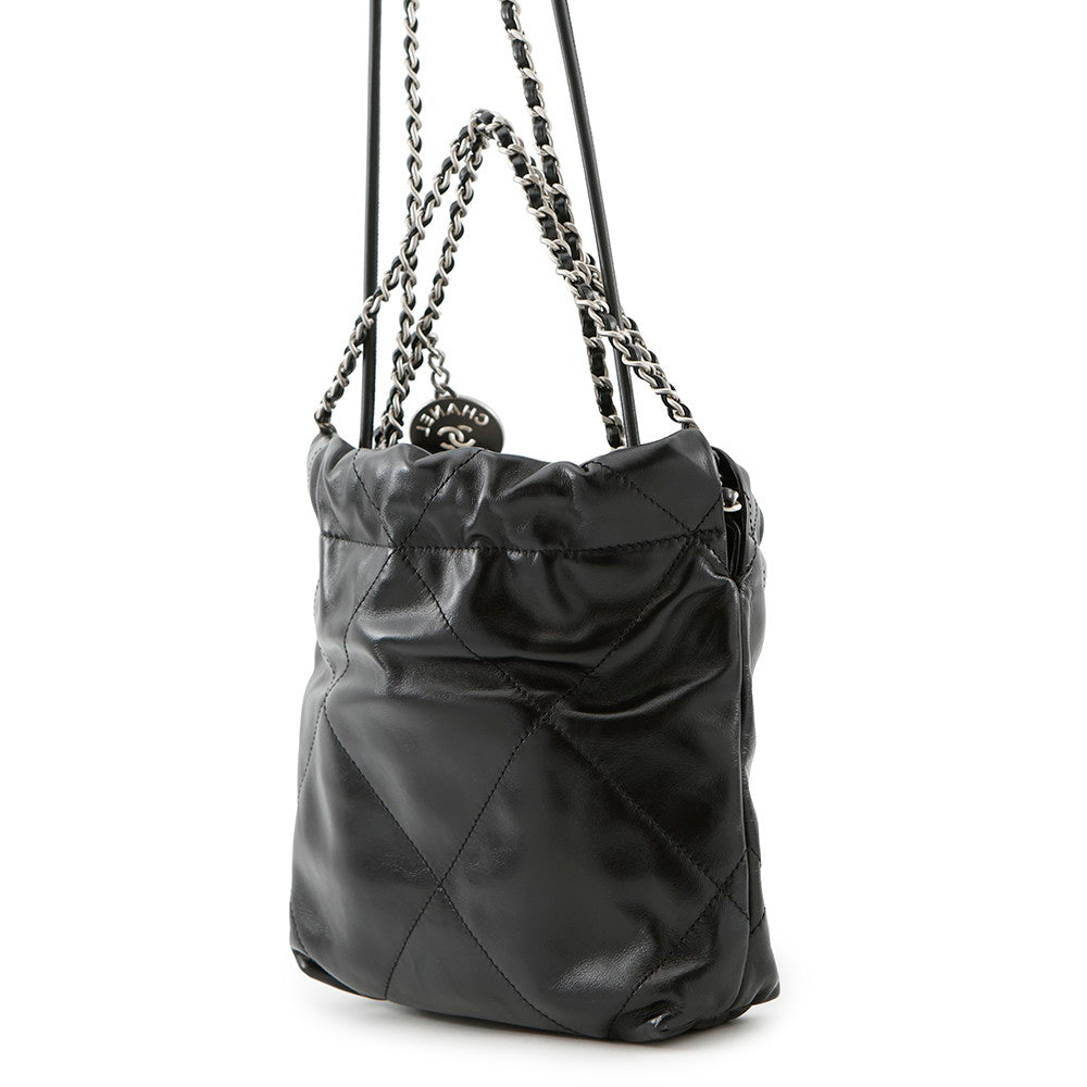 Chanel CHANEL22 ChainShoulder BlackAS3980 Shiny Calf Leather Shoulder Bag