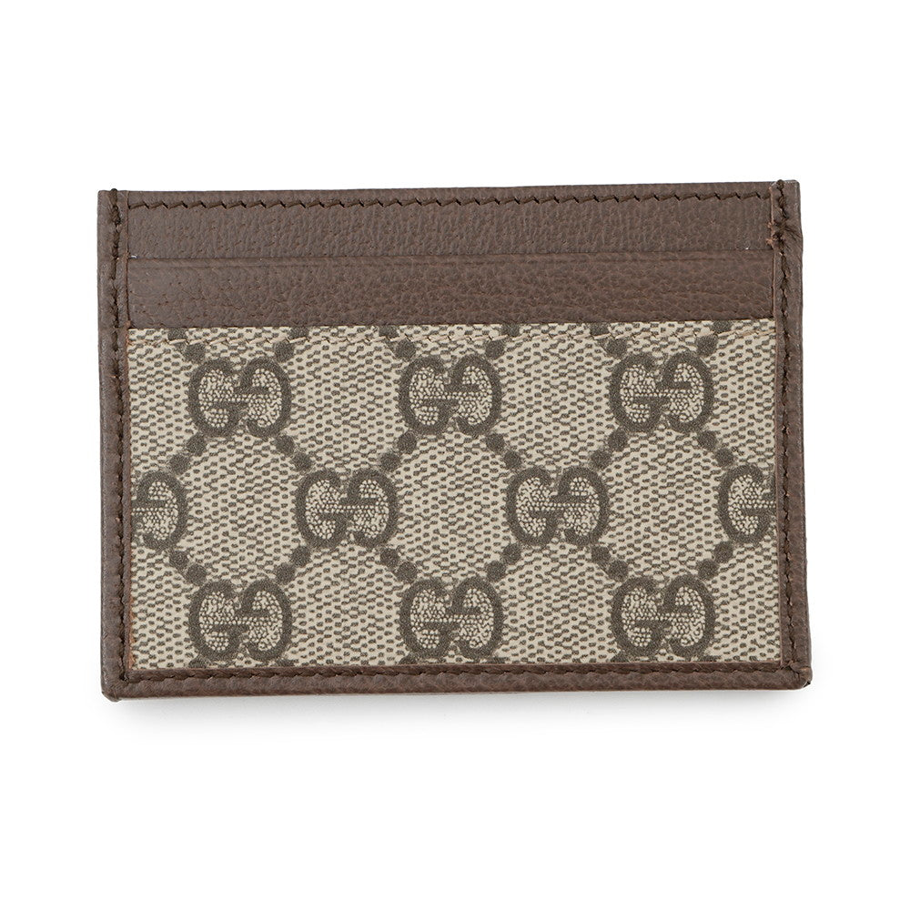 Gucci GG Supreme Ophidia Beige838486 PVC Leather Brown Wallet Case