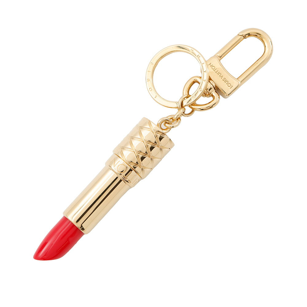 Louis Vuitton Charm・ Lipstick GoldM03006 Red Key Chain