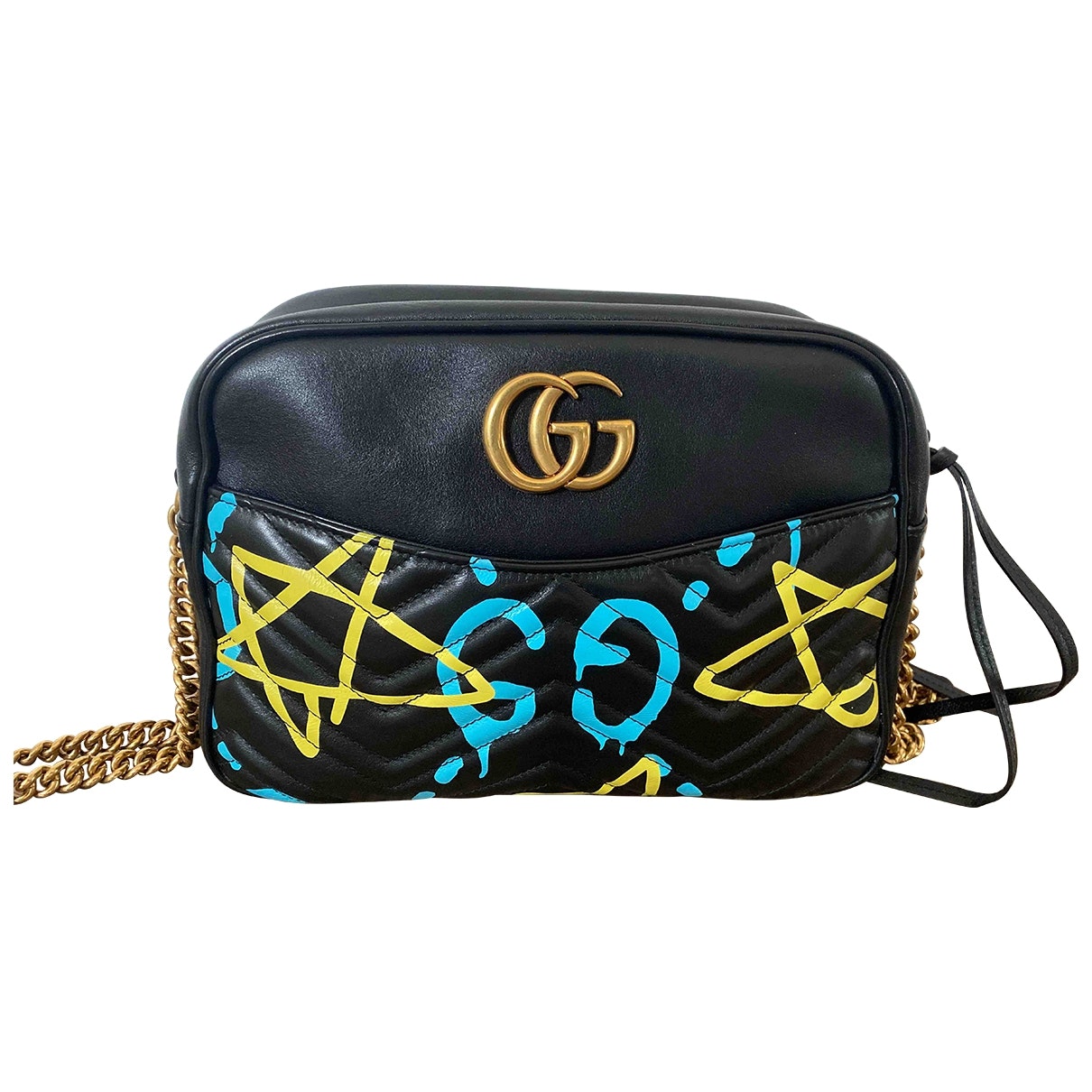 Gucci marmont black leather handbag