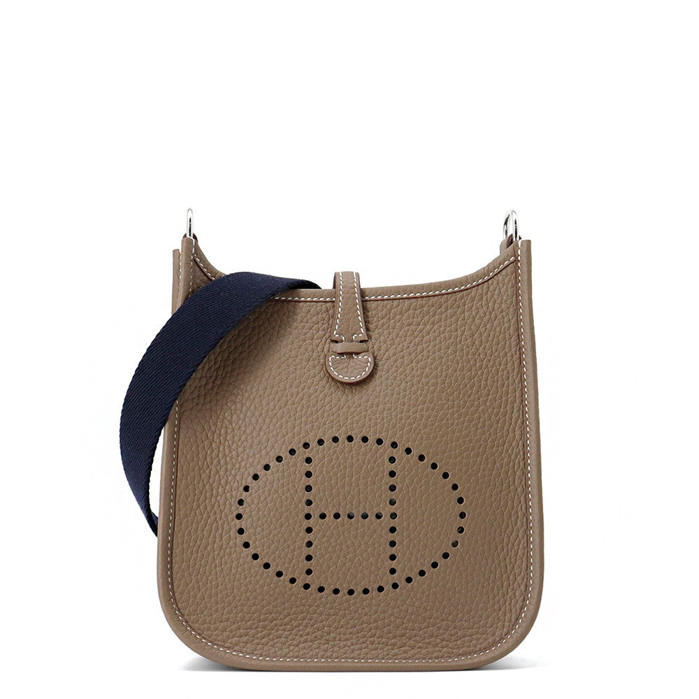 Evelyne Long Etoupe Indigo Taurillon Clemence Size Blue Travel Bag
