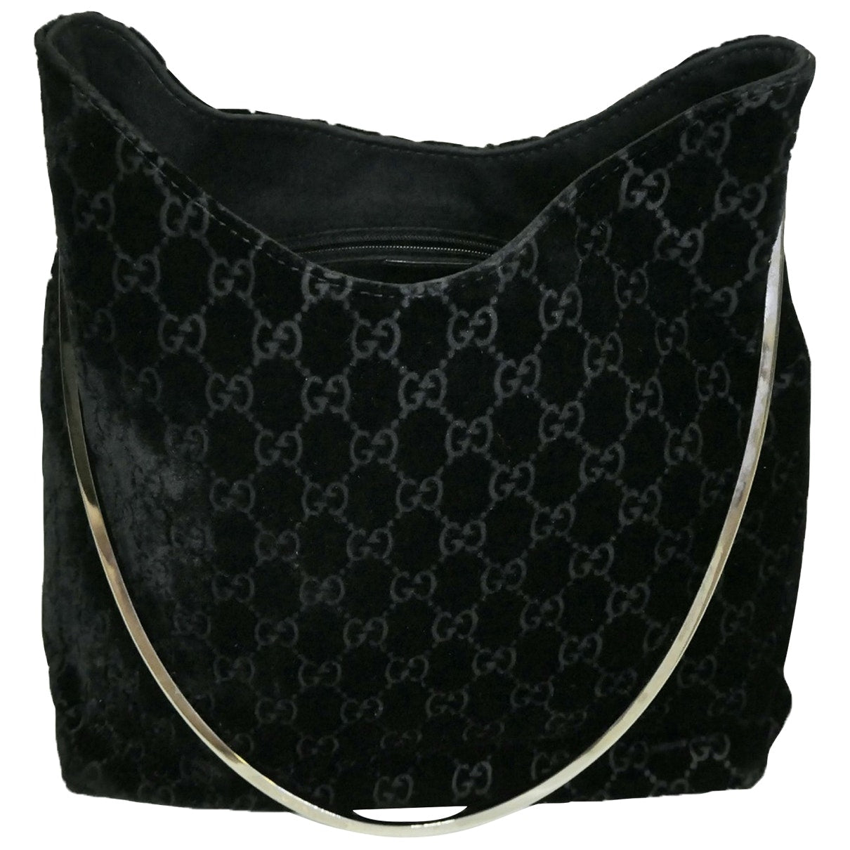 Gucci black velvet handbag