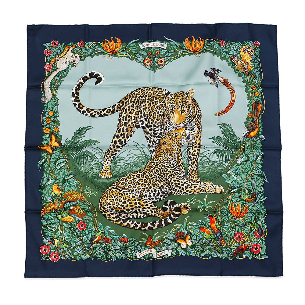 Carre Jungle Love Size Marine Vert Orange Travel Bag