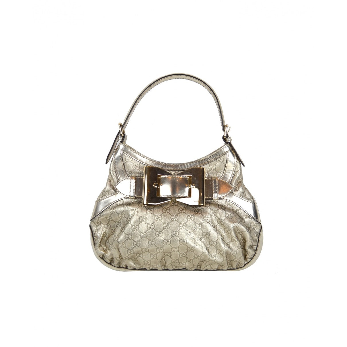 Gucci hobo silver leather handbag
