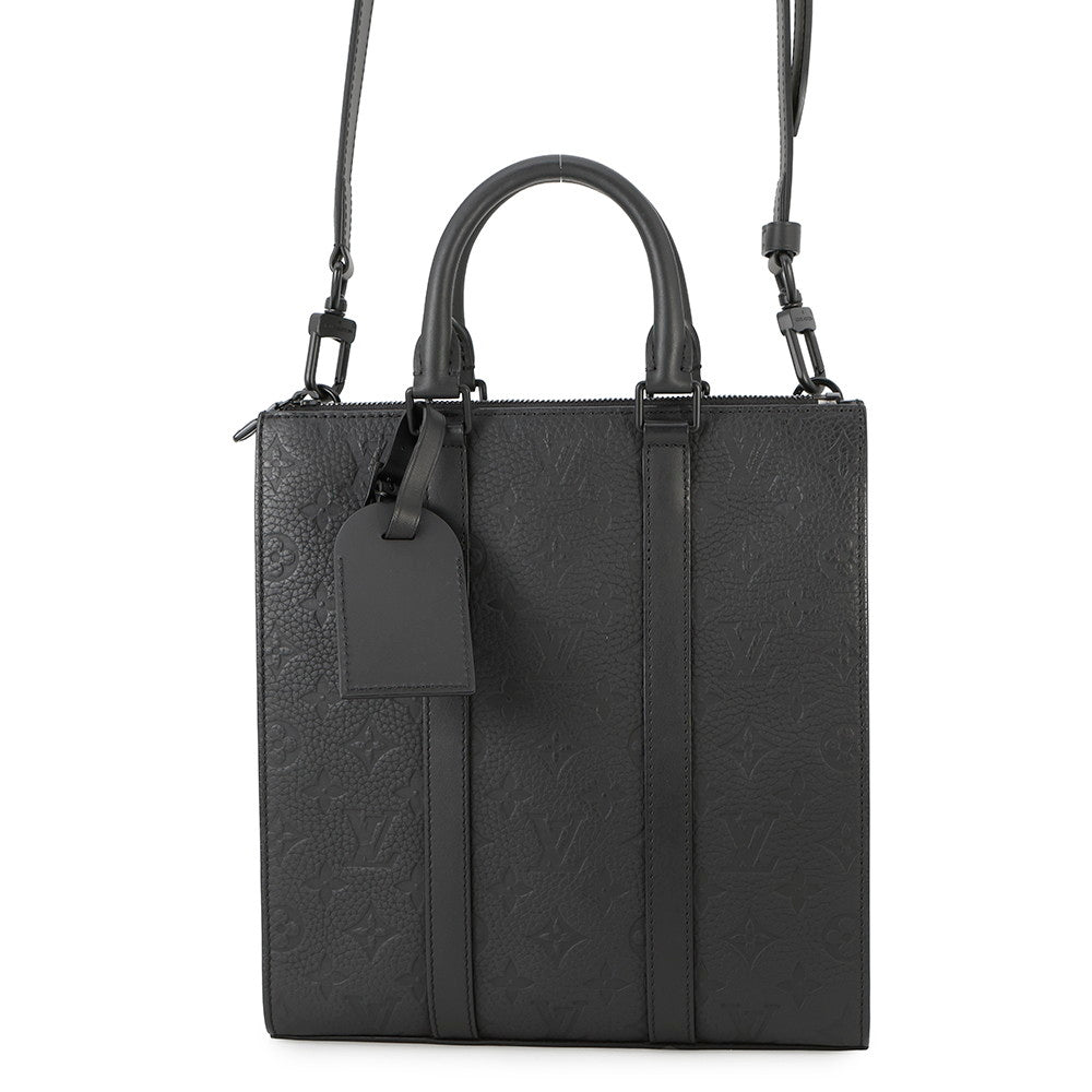 Louis Vuitton Sac Plat NoirM21884 Taurillon Monogram Leather Handbag