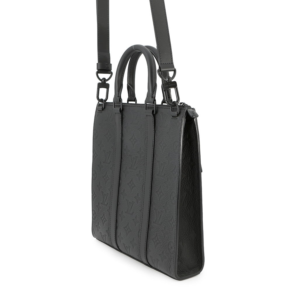 Louis Vuitton Sac Plat NoirM21884 Taurillon Monogram Leather Handbag