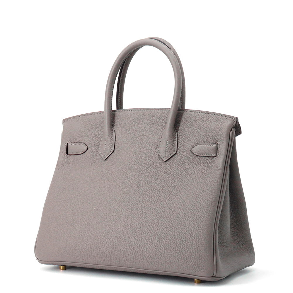 Birkin Gris Meyer Togo Size Handbag Leather Travel Bag