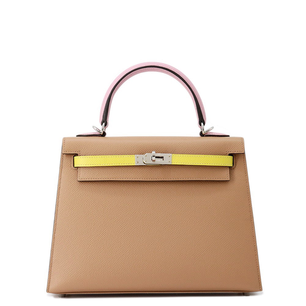 Kelly Sellier Tricolor Chai Mauve Sylvestre Lime Travel Bag