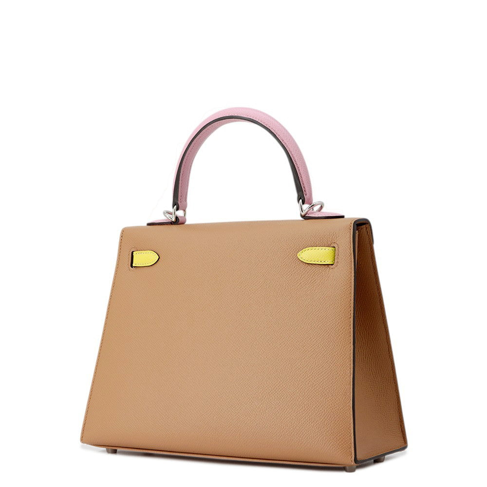 Kelly Sellier Tricolor Chai Mauve Sylvestre Lime Travel Bag