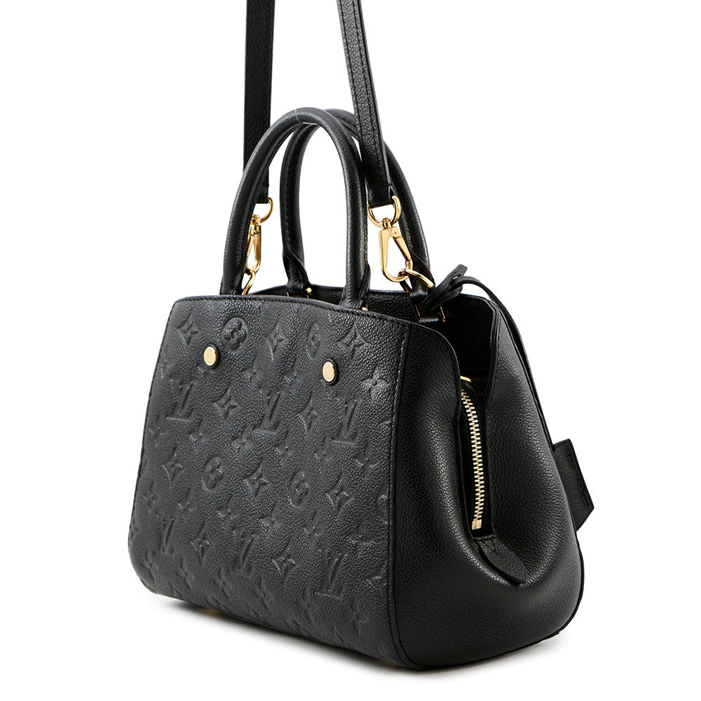 Louis Vuitton Montaigne NoirM41053 Monogram Empreinte Leather Handbag