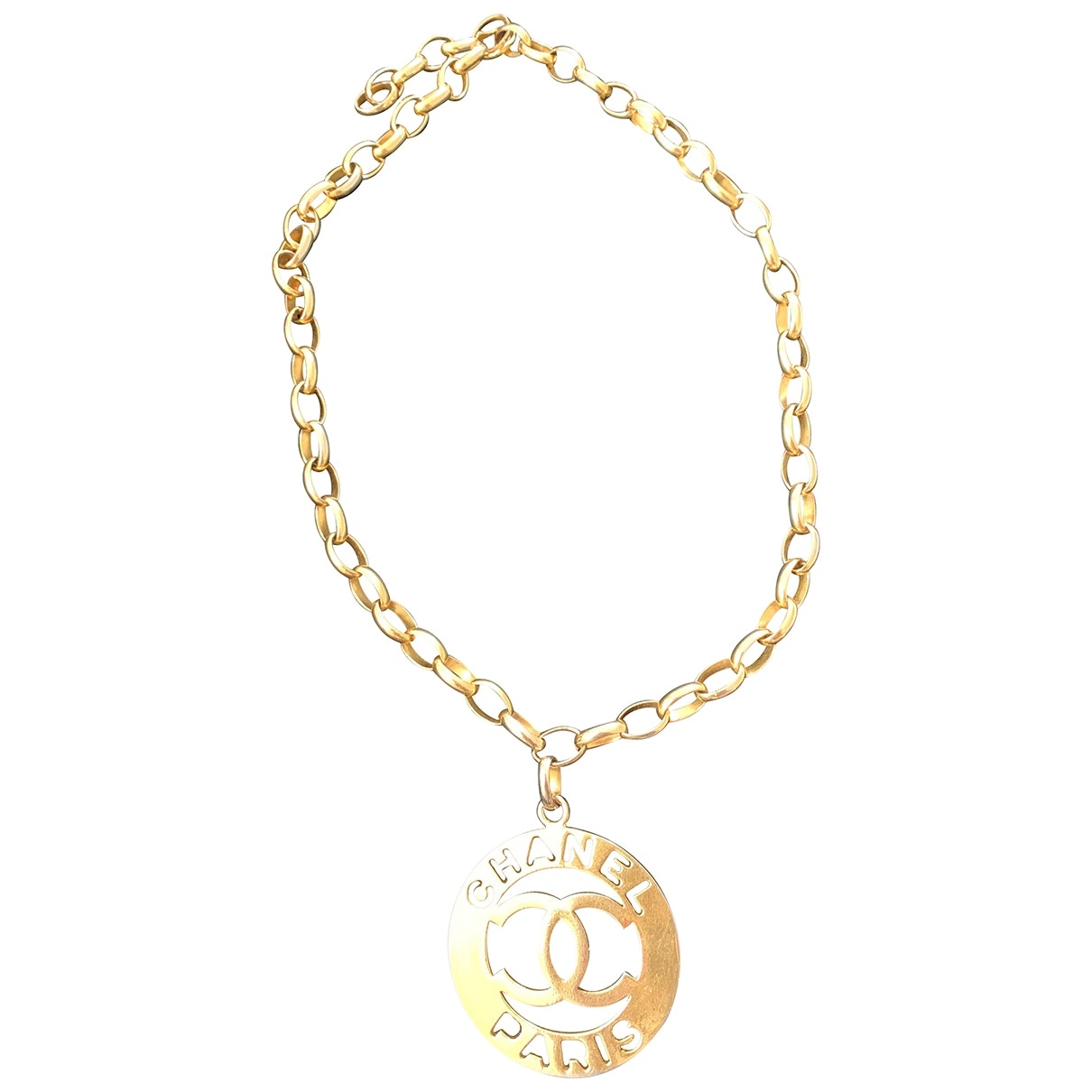 Chanel CC Gold Gold Plated Necklaces