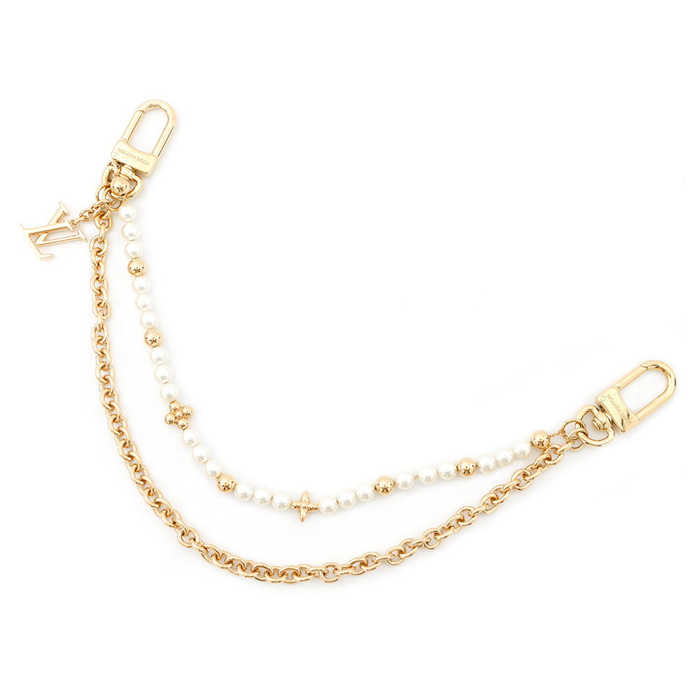 Louis Vuitton Charm Pearl River WhiteM02608 resin Gold Key Chain