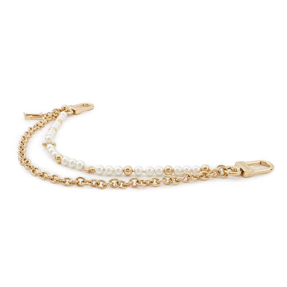 Louis Vuitton Charm Pearl River WhiteM02608 resin Gold Key Chain