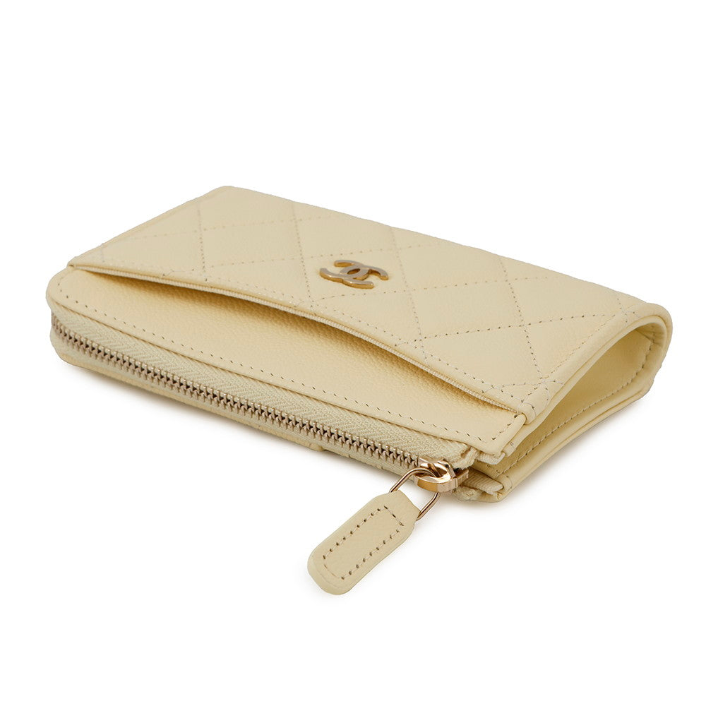 Chanel Coin purse Matelasse CC Logo LimeAP3179 Leather Wallet Case