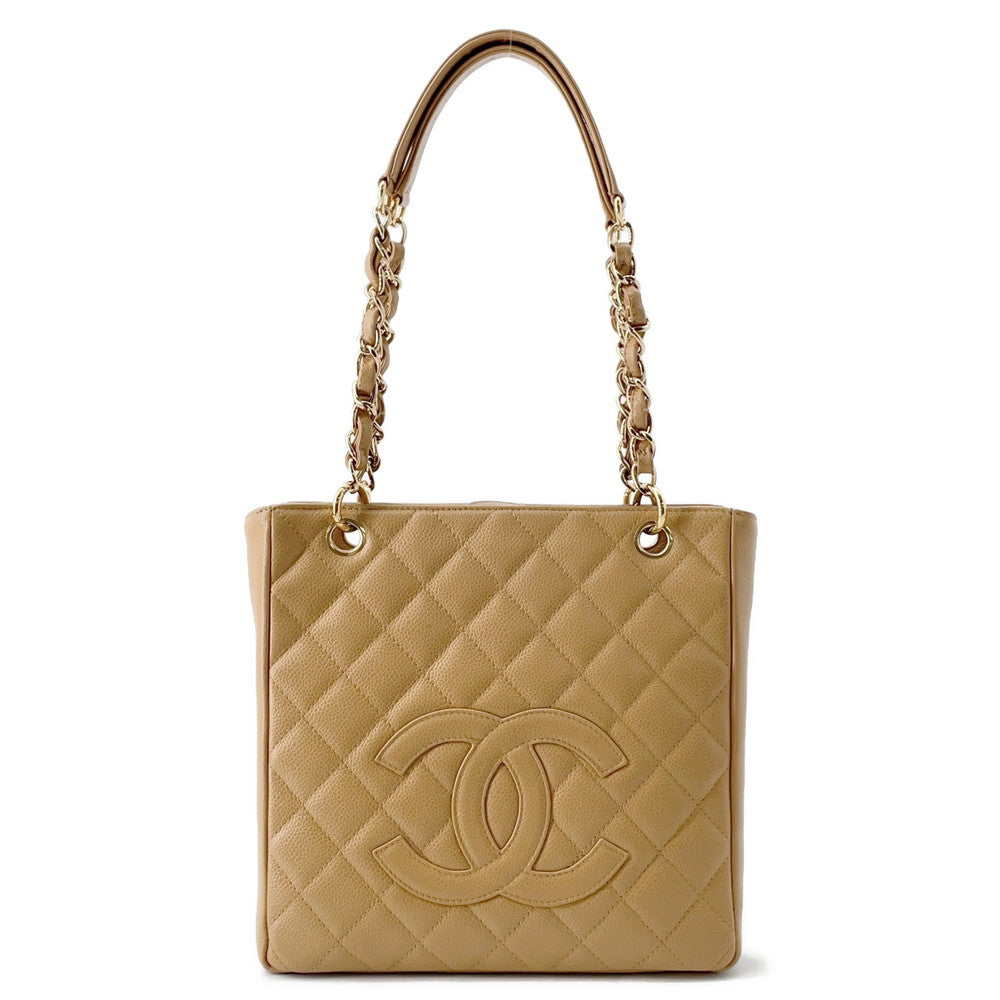 Chanel PST ChainTote BeigeA50994 Caviar Leather Tote Bag