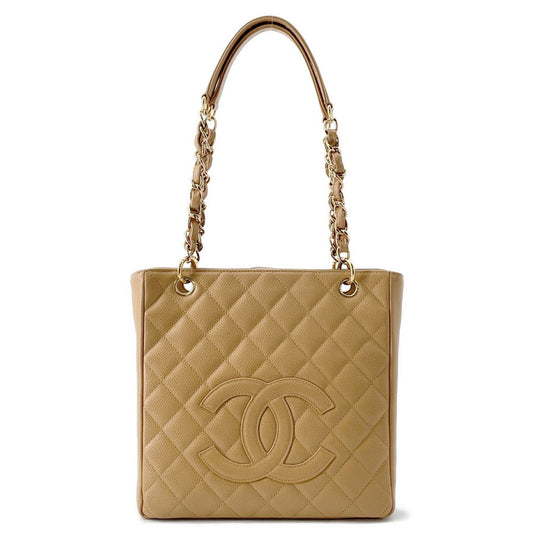 Chanel PST ChainTote BeigeA50994 Caviar Leather Tote Bag