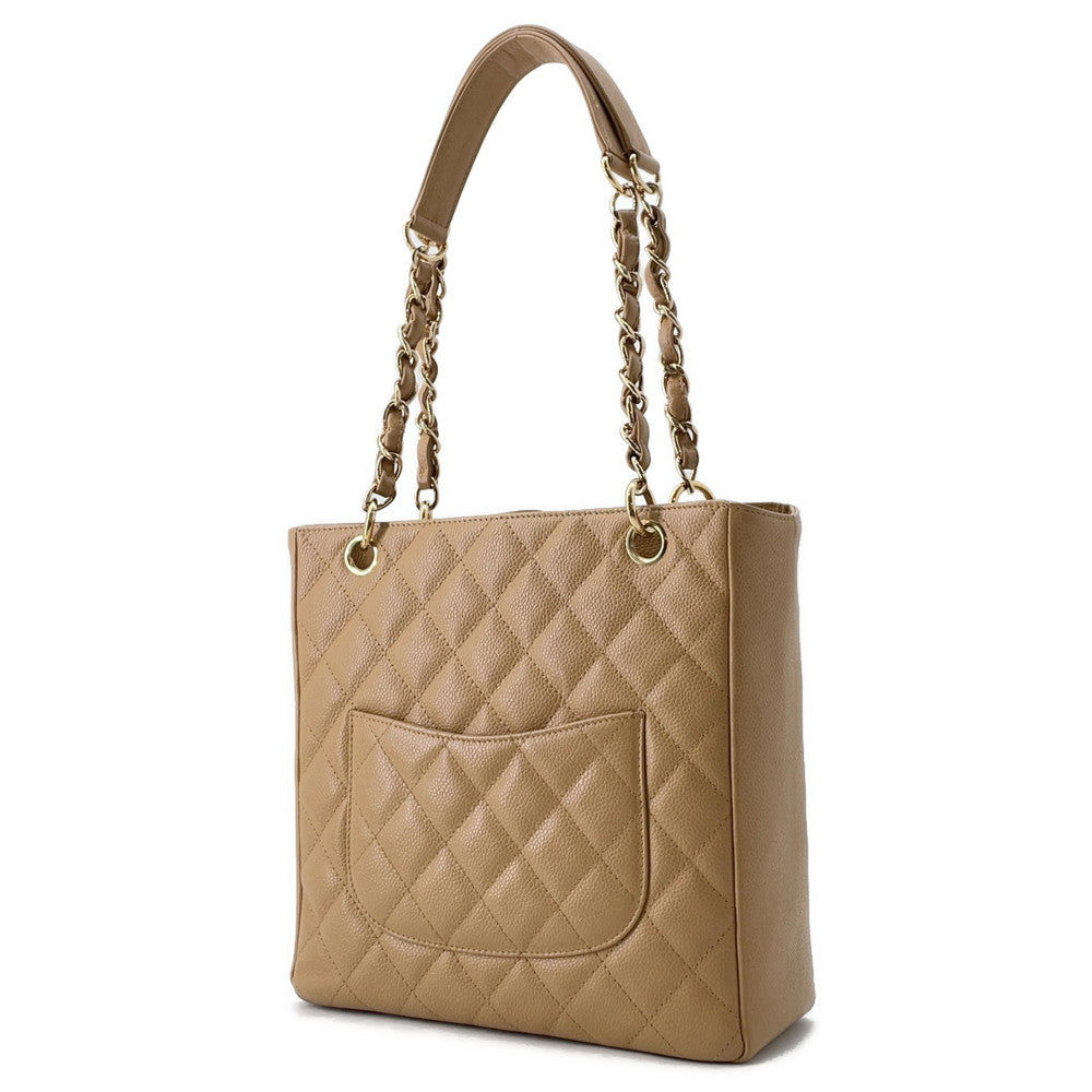 Chanel PST ChainTote BeigeA50994 Caviar Leather Tote Bag