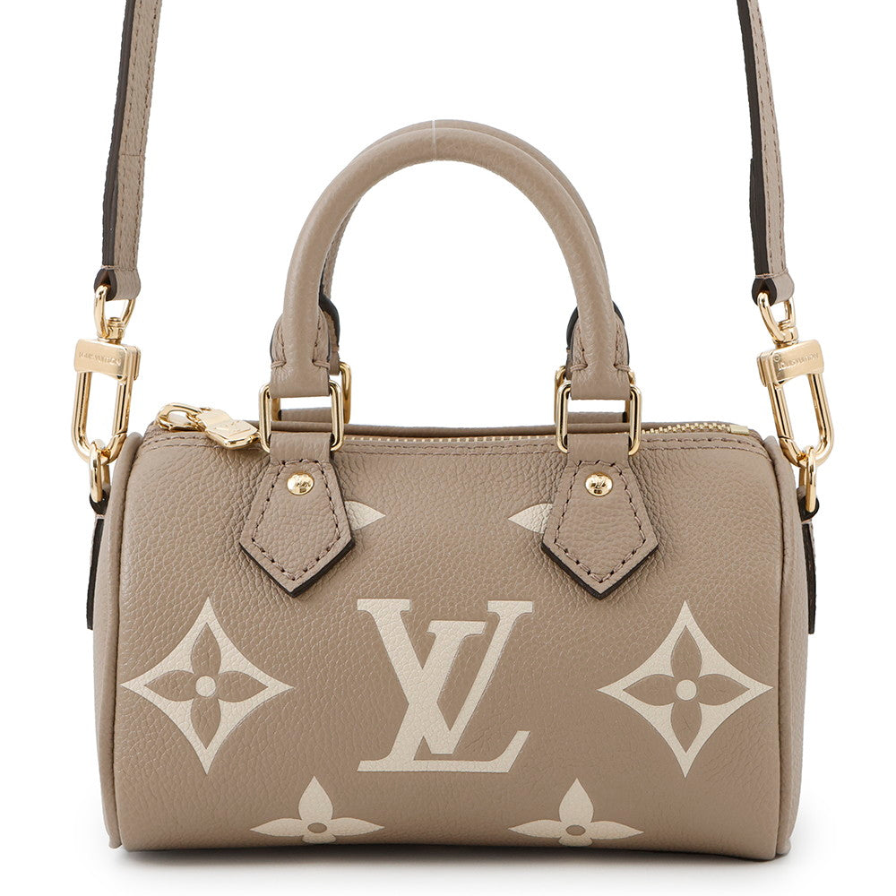 Louis Vuitton Speedy TourterelleGrayM82890 Monogram Empreinte Leather Nano Handbag 2